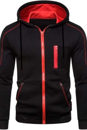 Men's Hoodies Jackets  Long  Full Zip Up Sweater Slim Fit Sweatshirt