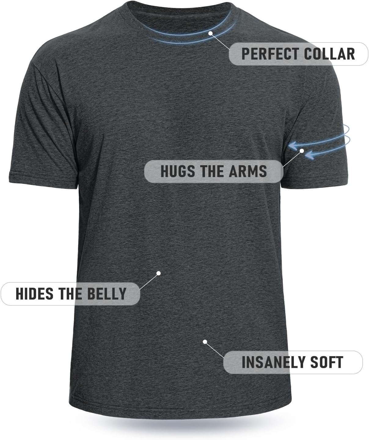 Men's Cotton Crew Neck T-Shirts 4-Pack - Soft Short Sleeve Basic Tees, Comfortable Classic Fit Jersey Shirts for Men - Image 2