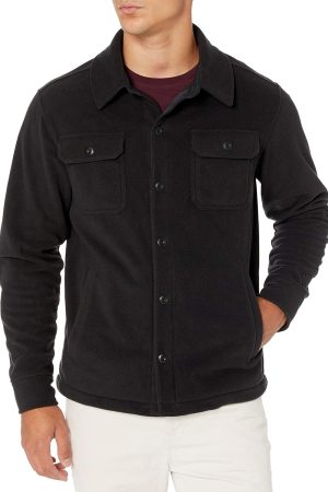 Men's Long-Sleeve Polar Fleece Shirt Jacket