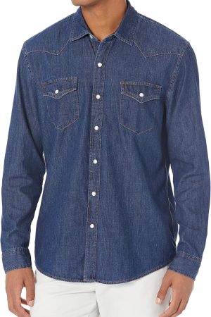 Men's Regular-Fit Long-Sleeve Denim Shirt