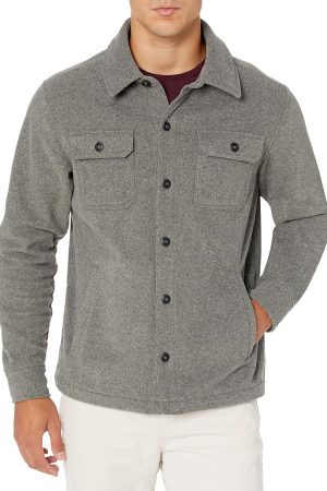 Men's Long-Sleeve Polar Fleece Shirt Jacket